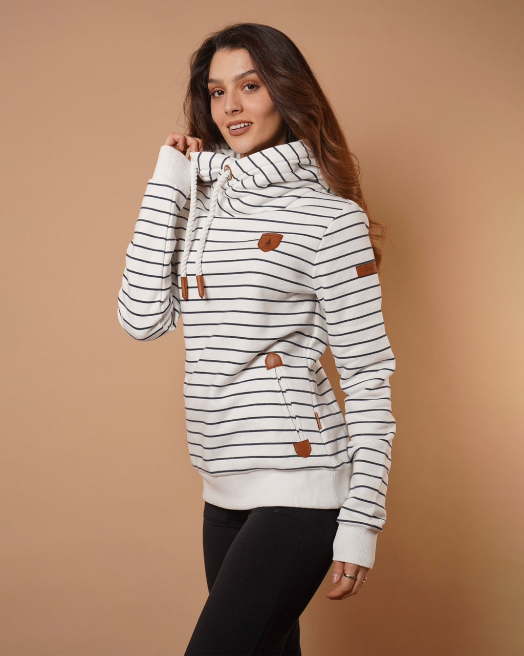 Artemis Ivory Stripe Hoodie