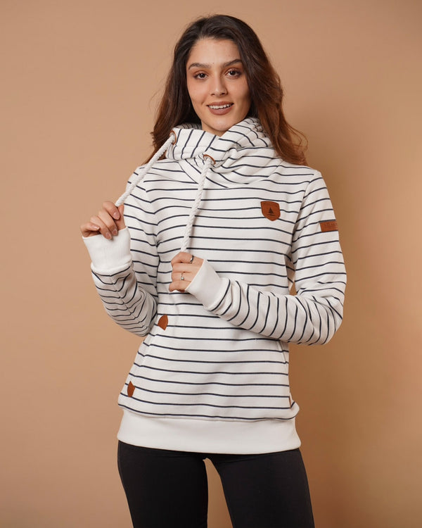 Artemis Ivory Stripe Hoodie