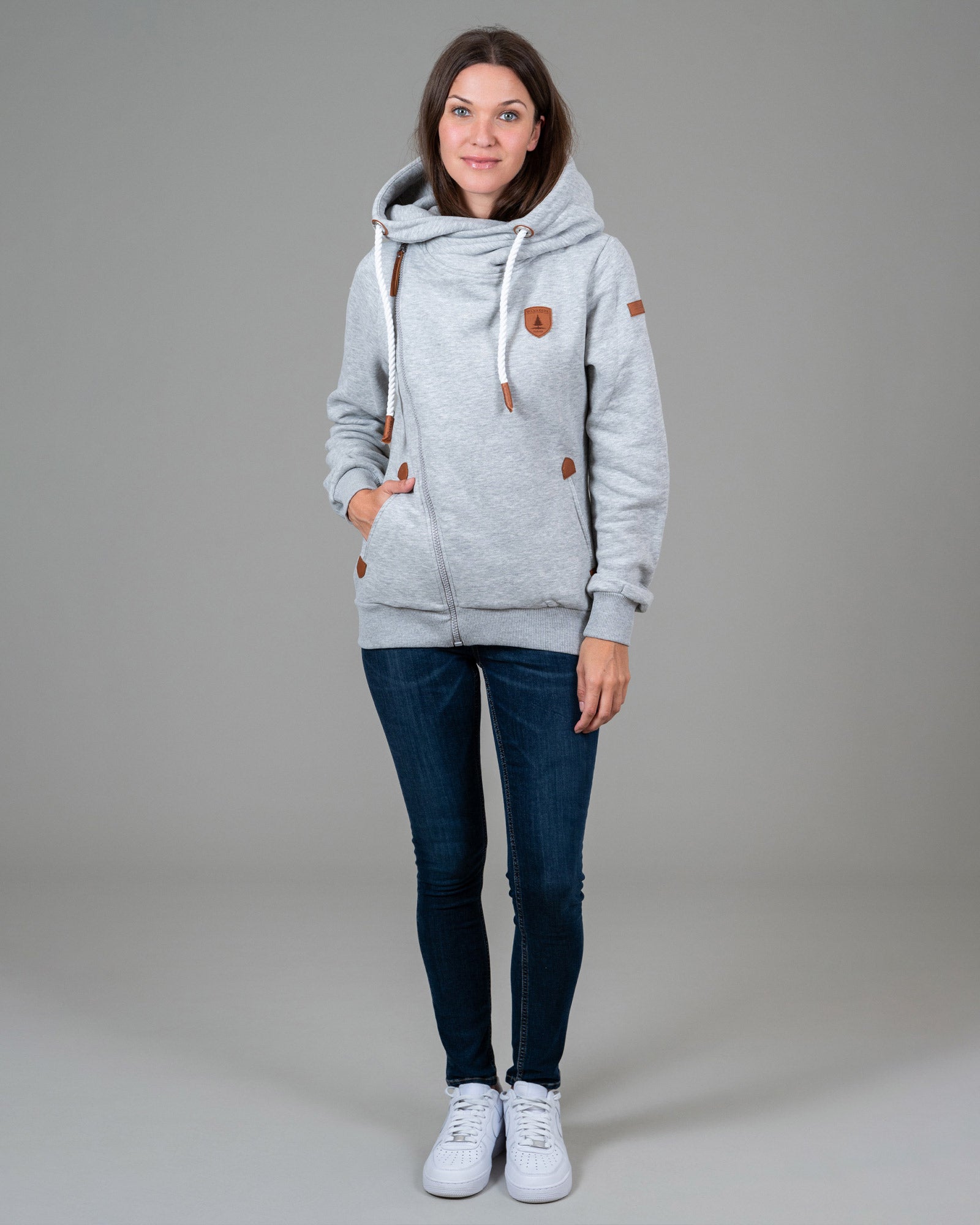 Athena Light Heather Grey Side-Zip Hoodie Secondary image