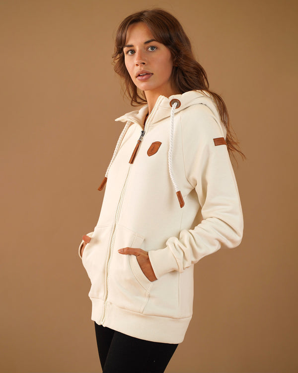 Hera Oatmeal Full-Zip Hoodie
